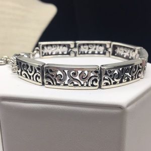 Brighton bracelet cut out scroll bar links silver